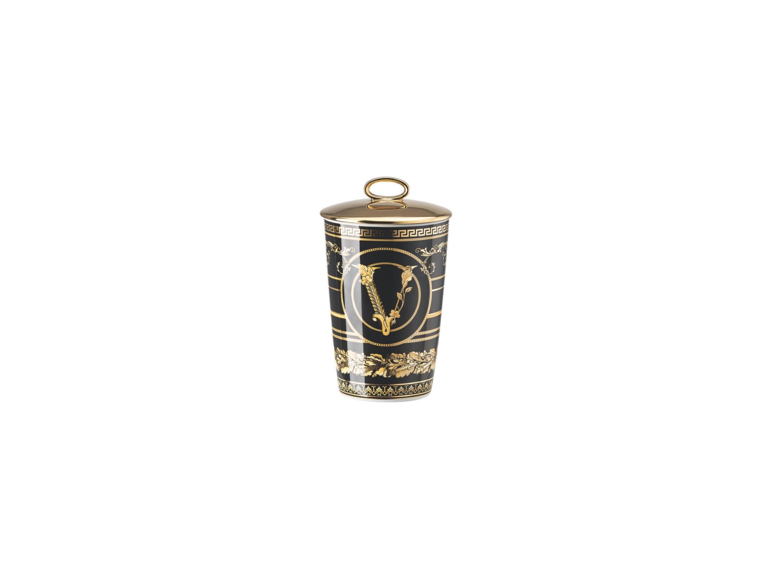 Versace Vırtus Gala Black Kapaklı Mumluk + Kokulu Mum Versace Vırtus Gala Black Kapaklı Mumluk + Kokulu Mum