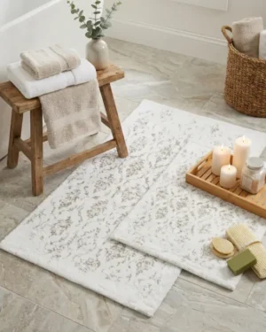 Zebra Casa Kerry Ikili Paspas Takımı Beyaz Gri