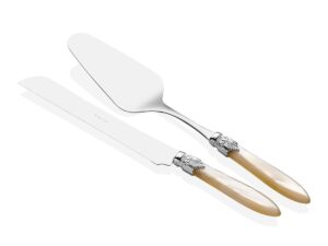 Rıvadossı Laura Chrome Kemik Pasta Servis Seti Icrs43cr02dre12