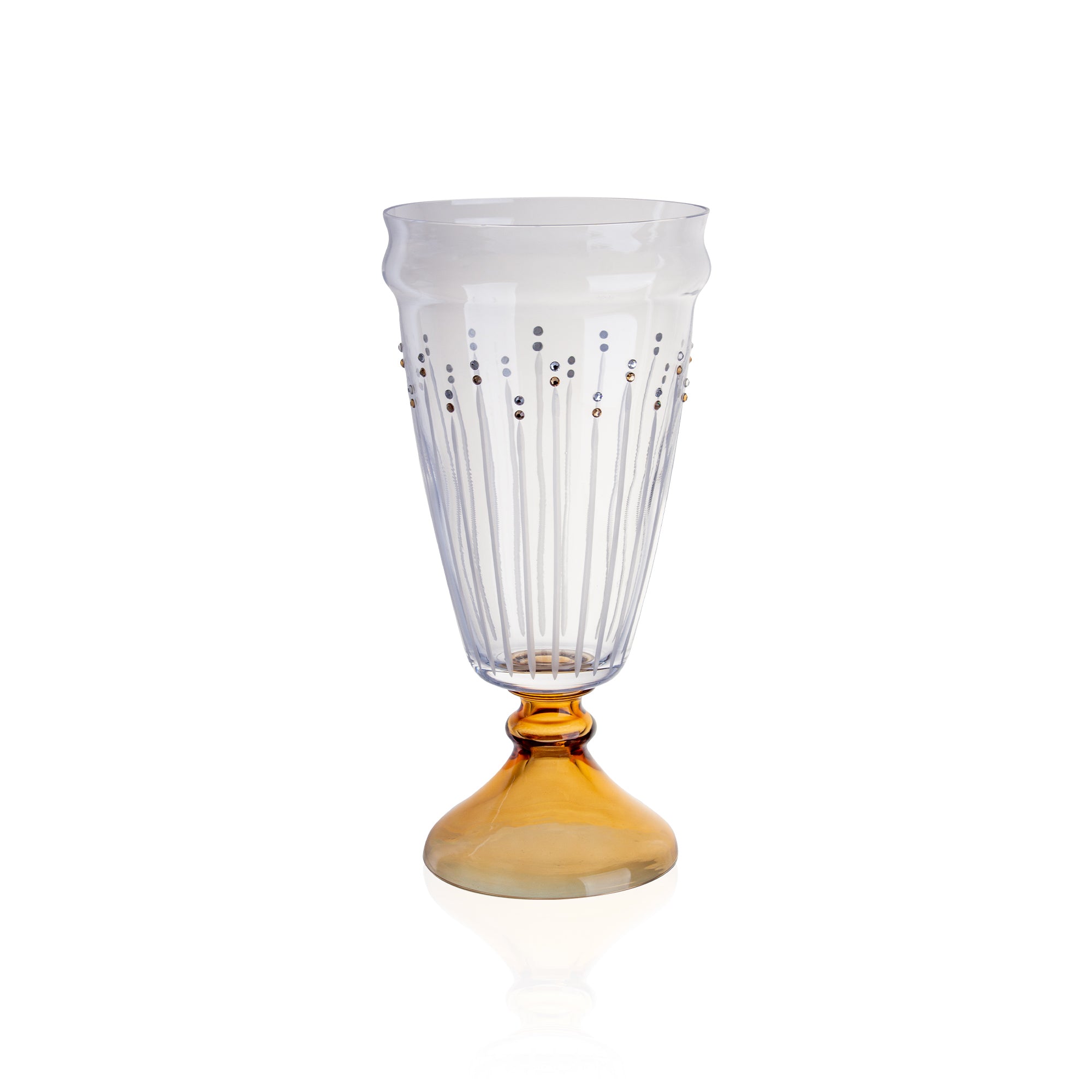 Decorıum Ab Vazo Ayaklı Boncuklu Amber M06464 Decorıum Ab Vazo Ayaklı Boncuklu Amber M06464