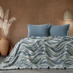 Zebra Casa Mabelle Yatak Örtüsü Indigo
