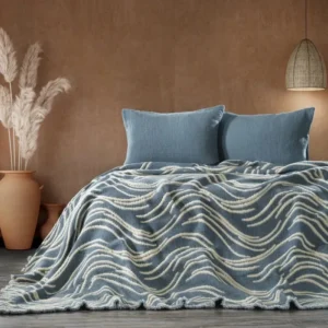 Zebra Casa Mabelle Yatak Örtüsü Indigo