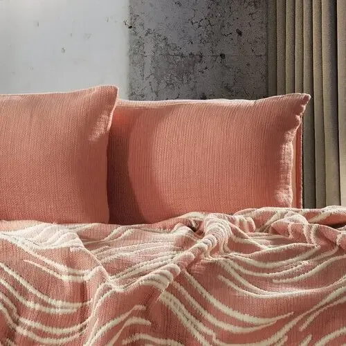 Zebra Casa Mabelle Yatak Örtüsü Koyu Pudra