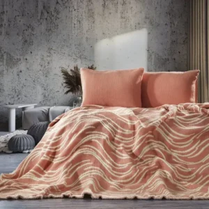 Zebra Casa Mabelle Yatak Örtüsü Koyu Pudra