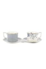 Mikasa Moor P380.135338 Fili E Fiori Mavi Beyaz 2li Kahve Fincanı 90cc