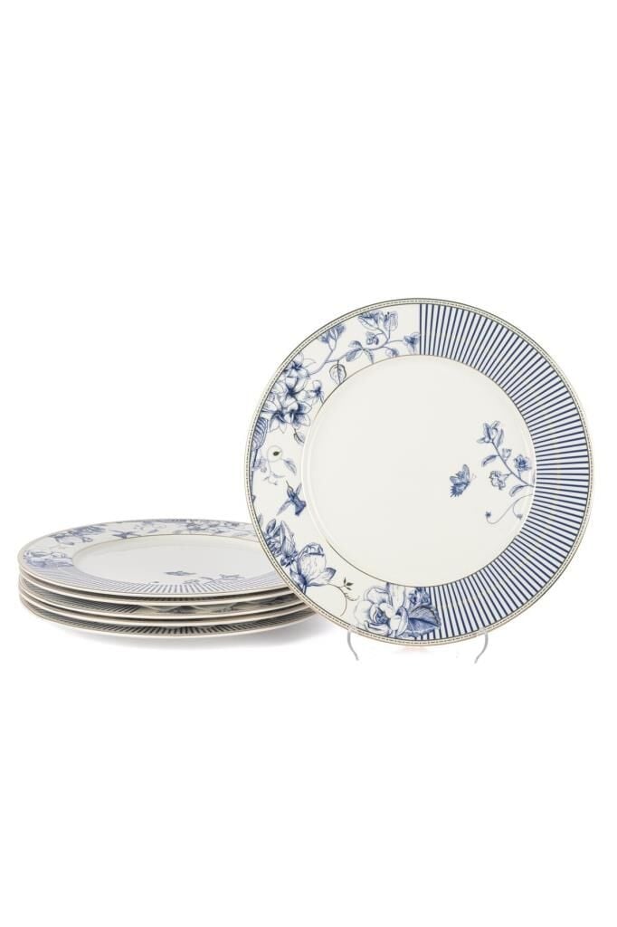Mikasa Moor P380.135345 Fili E Fiori mavi beyaz 6'lı servis tabağı 27cm - Bursa