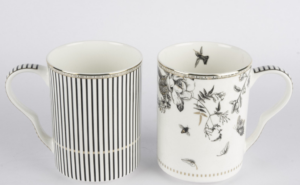 Mikasa Moor Fili E Fiori Siyah Beyaz 2li Kupa 380ml P380.135369