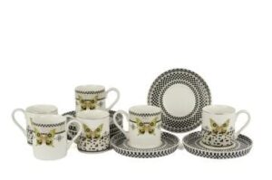 Mikasa Moor P038.114449 Monarch Siyh Beyz 6lı Kahve Fincan Set 90cc