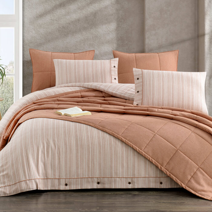 Zebra Casa Olıve Yatak Örtüsü Seti Kiremit 240×260 Cm Zebra Casa Olıve Yatak Örtüsü Seti Kiremit 240×260 Cm