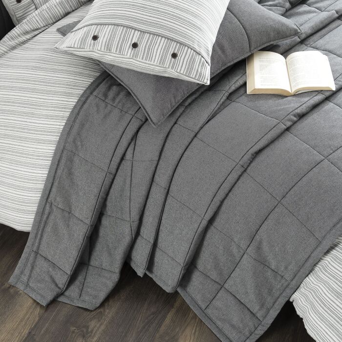 Zebra Casa Olive Yatak Örtüsü Seti Gri 180x240