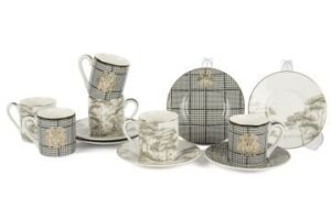 Mikasa Moor P123.123922 Forest Plaid 6lı Kahve Fincan Seti 90cc