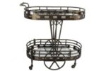 Mikasa Moor P317.127579 Antik Bronz Oval Çelik Servis Arabası 82x44x90cm