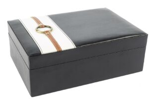 Mikasa Moor Siyah Beyaz Deri Takı Kutuysu 22x30x11 Cm P230 355616