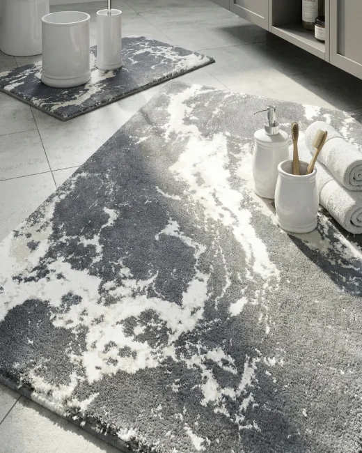 Zebra Casa Veronıca İkili Paspas Takımı - Antrasit Beyaz Gri