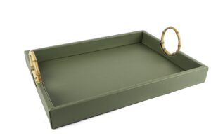 Mikasa Moor P359.126183 Yeşil Bambu Kulplu Tepsi 45x20x10cm