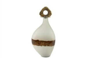 Mikasa Moor Zeolit Taşlı Beyaz Cam Dek Obje 10×50 Cm P019 103801
