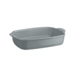Emile Henry Fırın Kabı Dikdörtgen 36 X 23,5 Cm Açık Gri/Perle