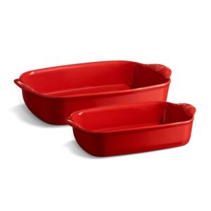 Emile Henry Fırın Kabı Dikdörtgen 2’li Set (9650&9652) Kırmızı/Burgundy – Craft Box