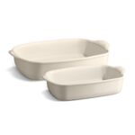 Emile Henry Fırın Kabı Dikdörtgen 2’li Set (9650&9652) Ekru-Clay -Drop Shıppıng Box